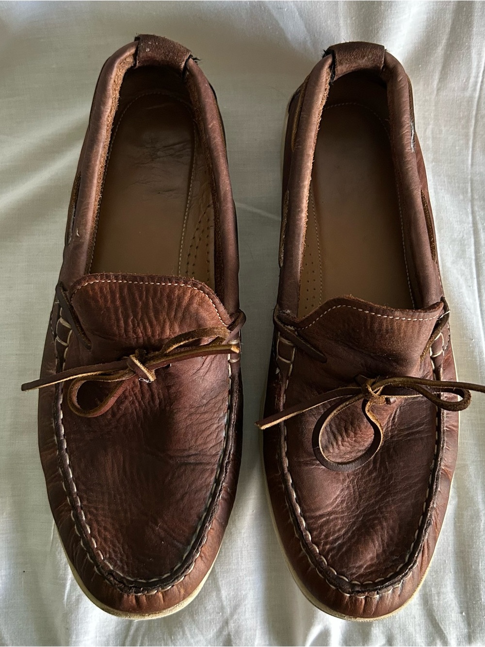 Men’s COLE HAAN Brown Leather Loafers Boat Shoes Moccasin-Style Size 11 - Picture 5 of 9